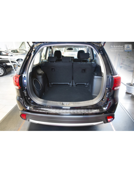 AVISA Rear bumper protector (special version with a cut for parking sensors) Mitsubishi Outlander III (2015-2021) 