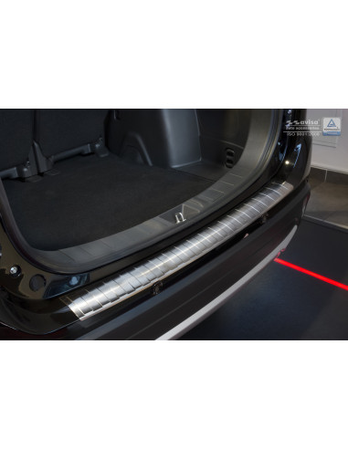 AVISA Rear bumper protector (special version with a cut for parking sensors) Mitsubishi Outlander III (2015-2021) 